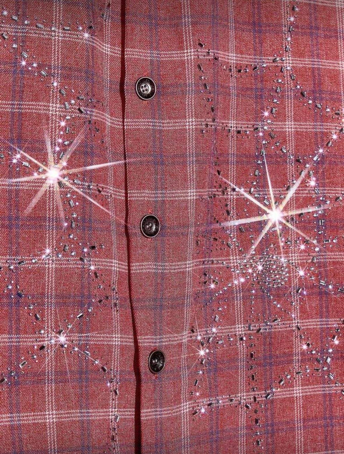 Red rhinestone flannel