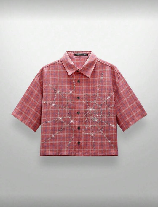 Red rhinestone flannel
